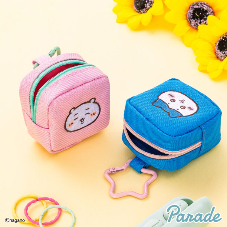 『ちいかわ』カラビナ付き刺繍スクエアミニポーチ