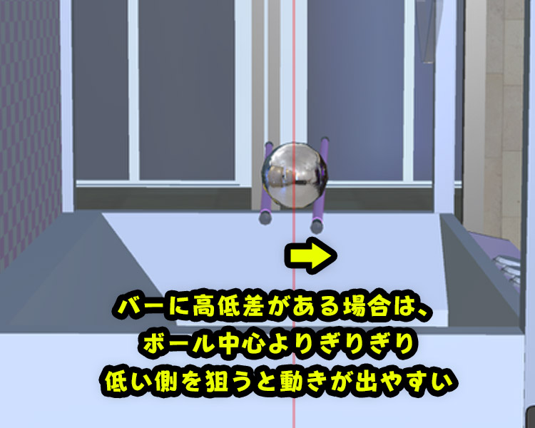 低いバー側を狙うイメージイラスト